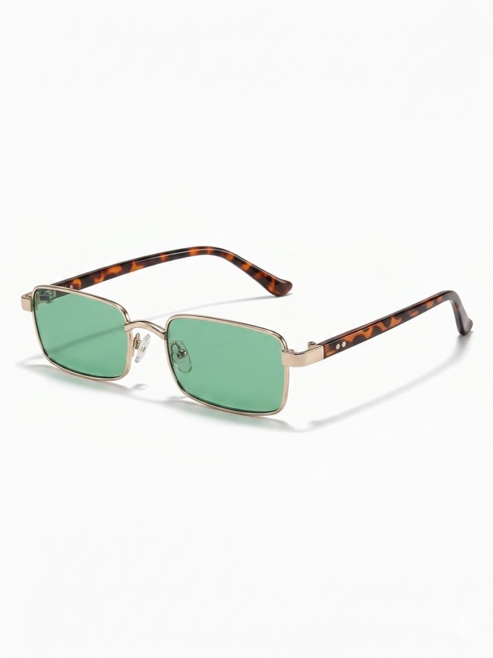 ASOS Tortoiseshell Arm Gold Frame Sunglasses with Green Lenses